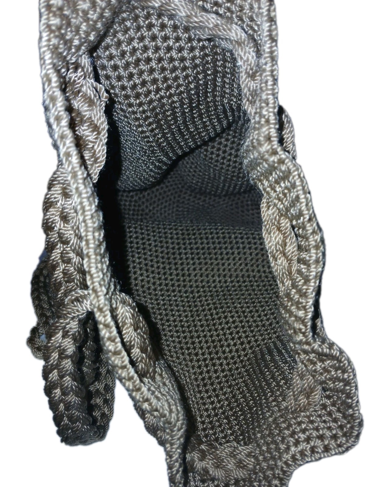 The Sak Crochet Backpack Light Brown Drawstring Tight Woven Purse Boho Sm Defect