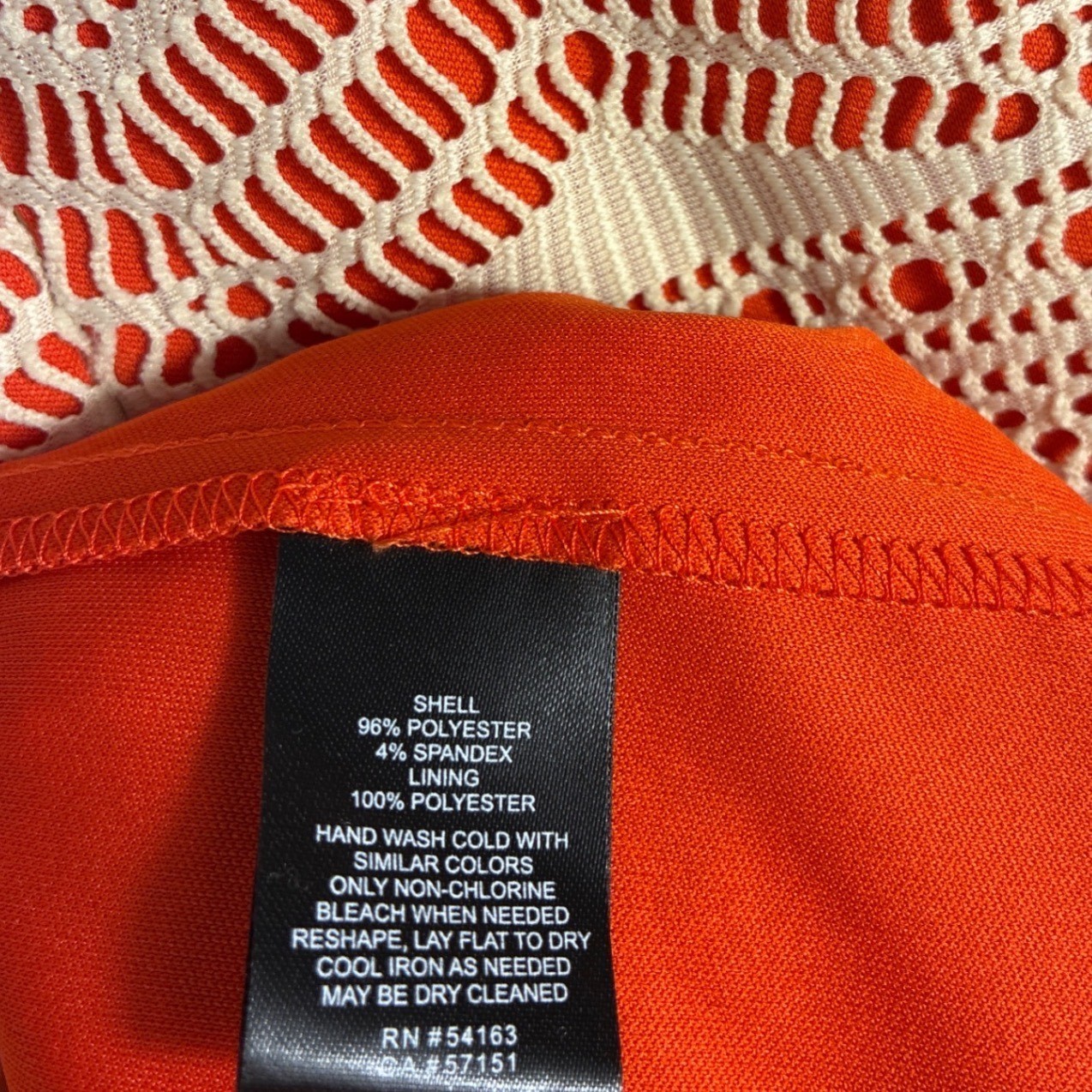 Jessica Howard Ivory Lace Overlay Orange Fringe Hem 3/4 Sleeve Dress Sz 14