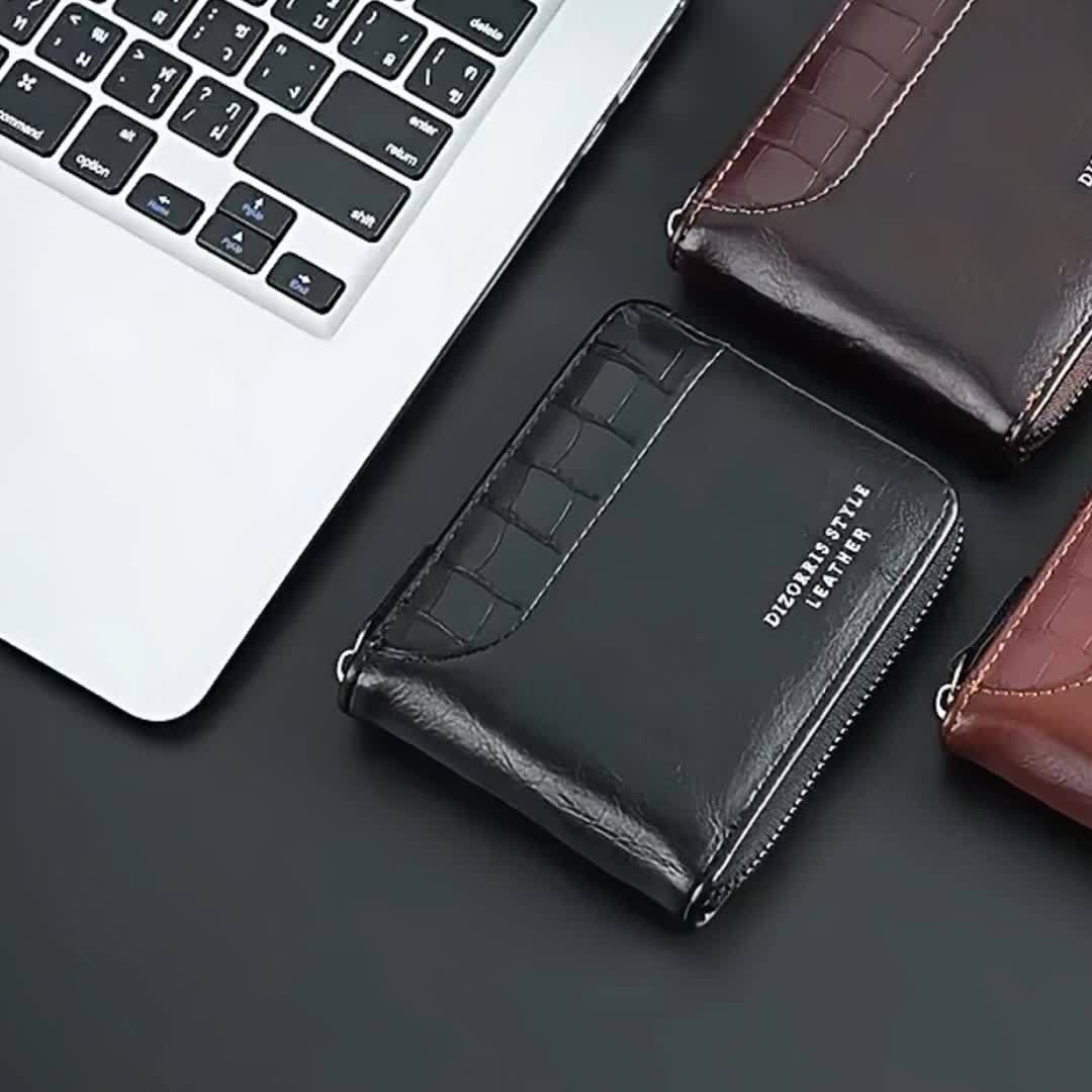 Men’S Wallet, Fashionable Multi-functional Zipper Design, Multi-card Compart