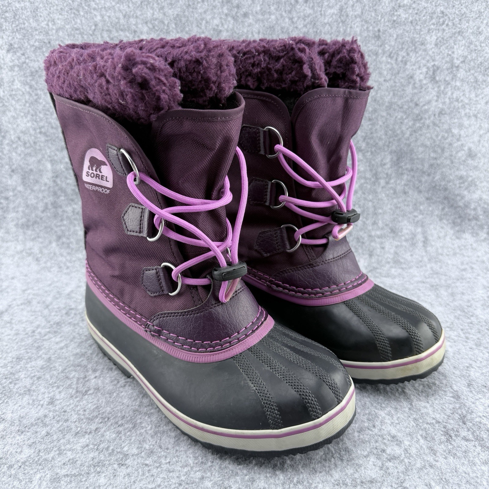 Sorel Waterproof Faux Fur Adjustable Lined Boot Women’s Size 5 Purple NY1879-562