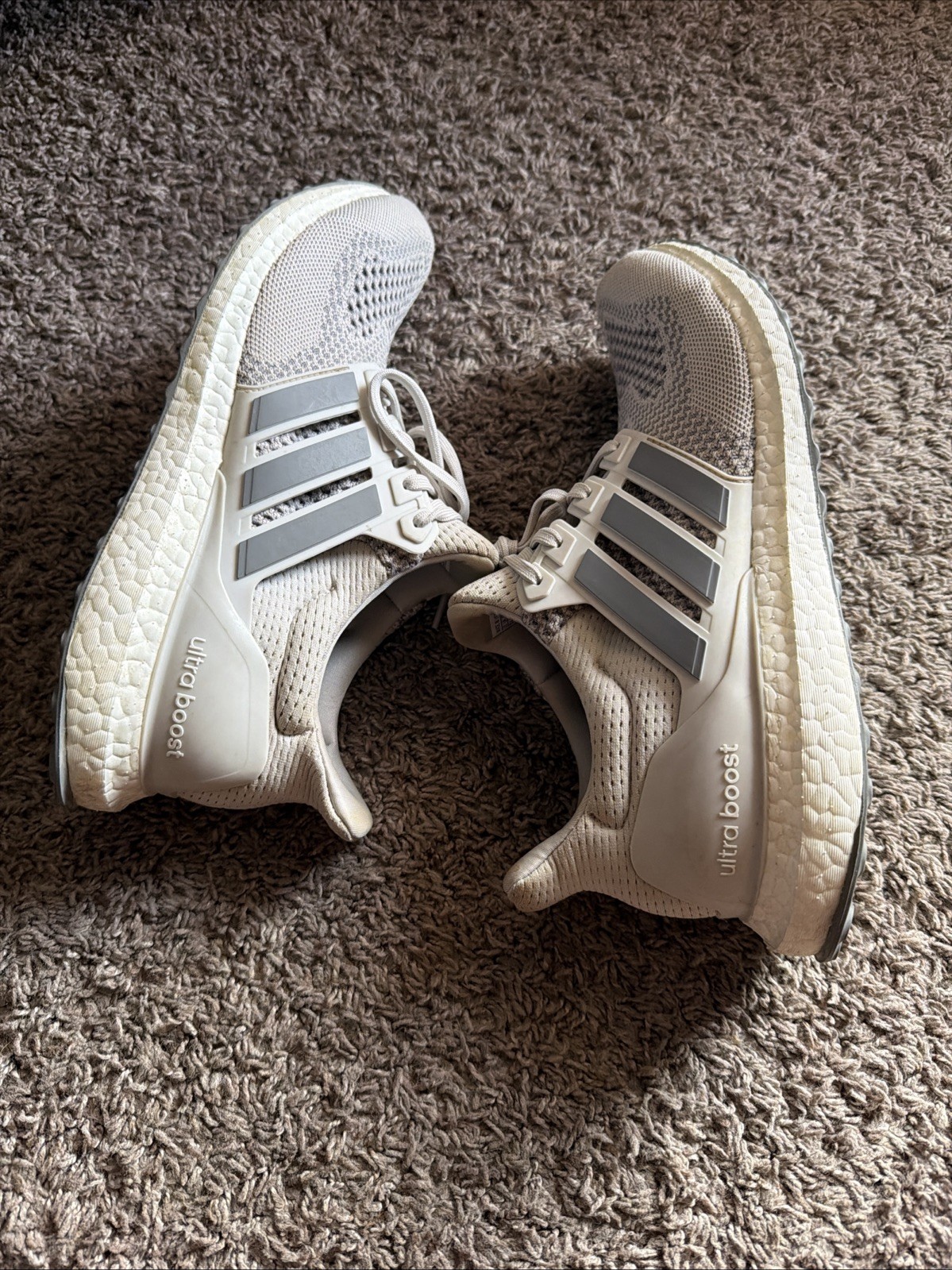 Size 10.5 – Mens Adidas Ultra Boost 1.0 Three Grey White Running Shoes – IE8976