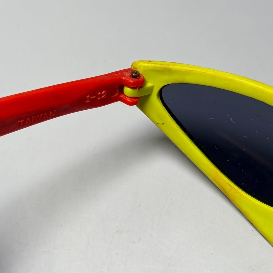 1980s New Wave Futuristic Sunglasses 1989 Orange Yellow Red Funky Punk