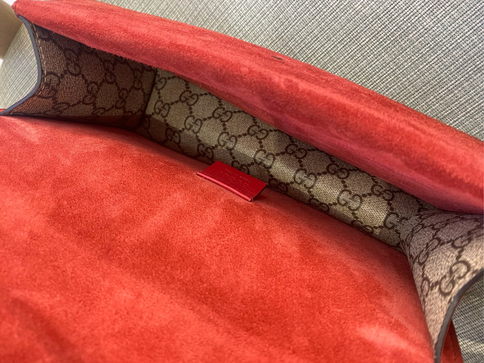 Authentic Gucci Dionysus Medium GG Supreme Canvas and Suede Shoulder Bag eBay AG