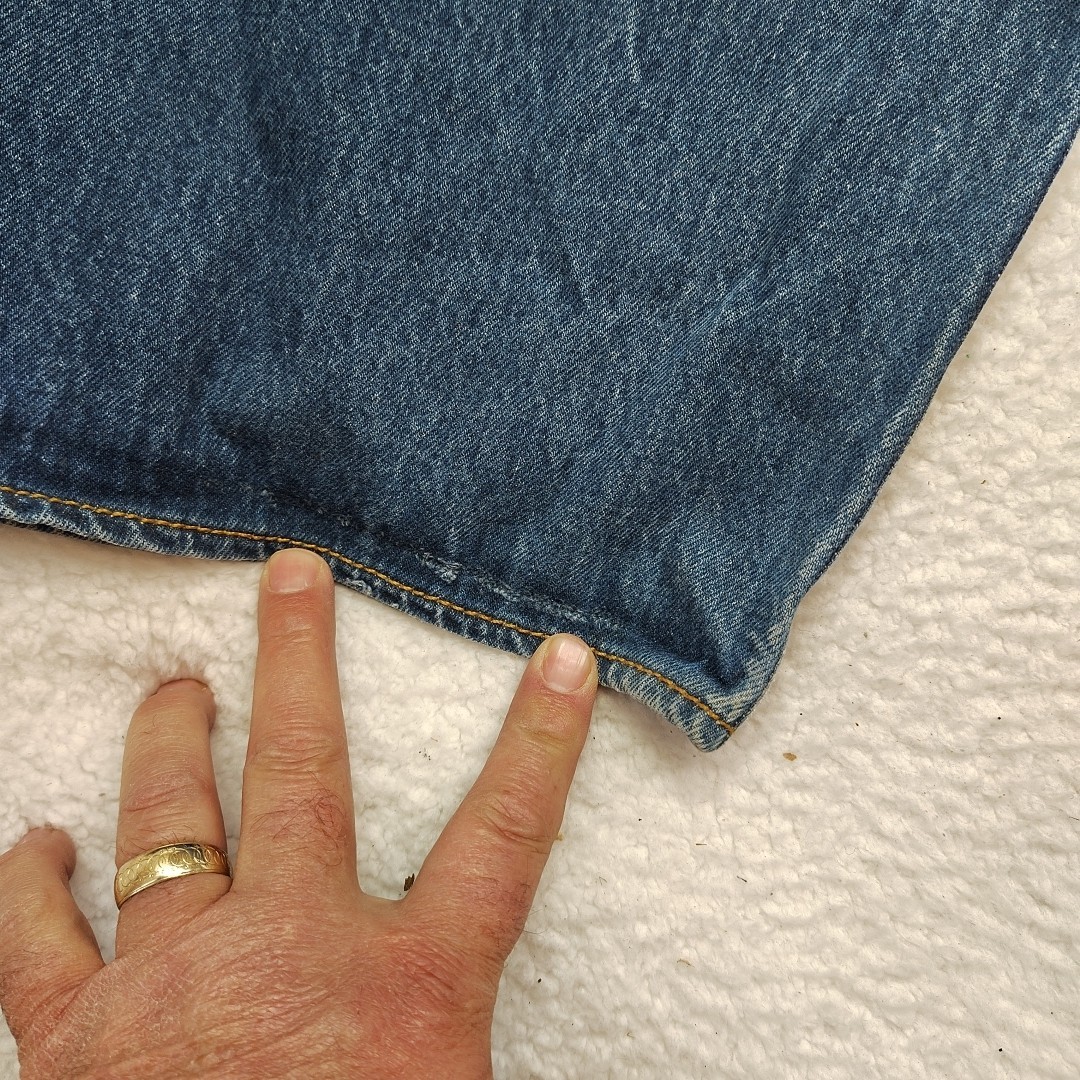 Levis Jeans 501 Mens 50×30 Button Fly Straight Leg Blue Denim Med Wash Work