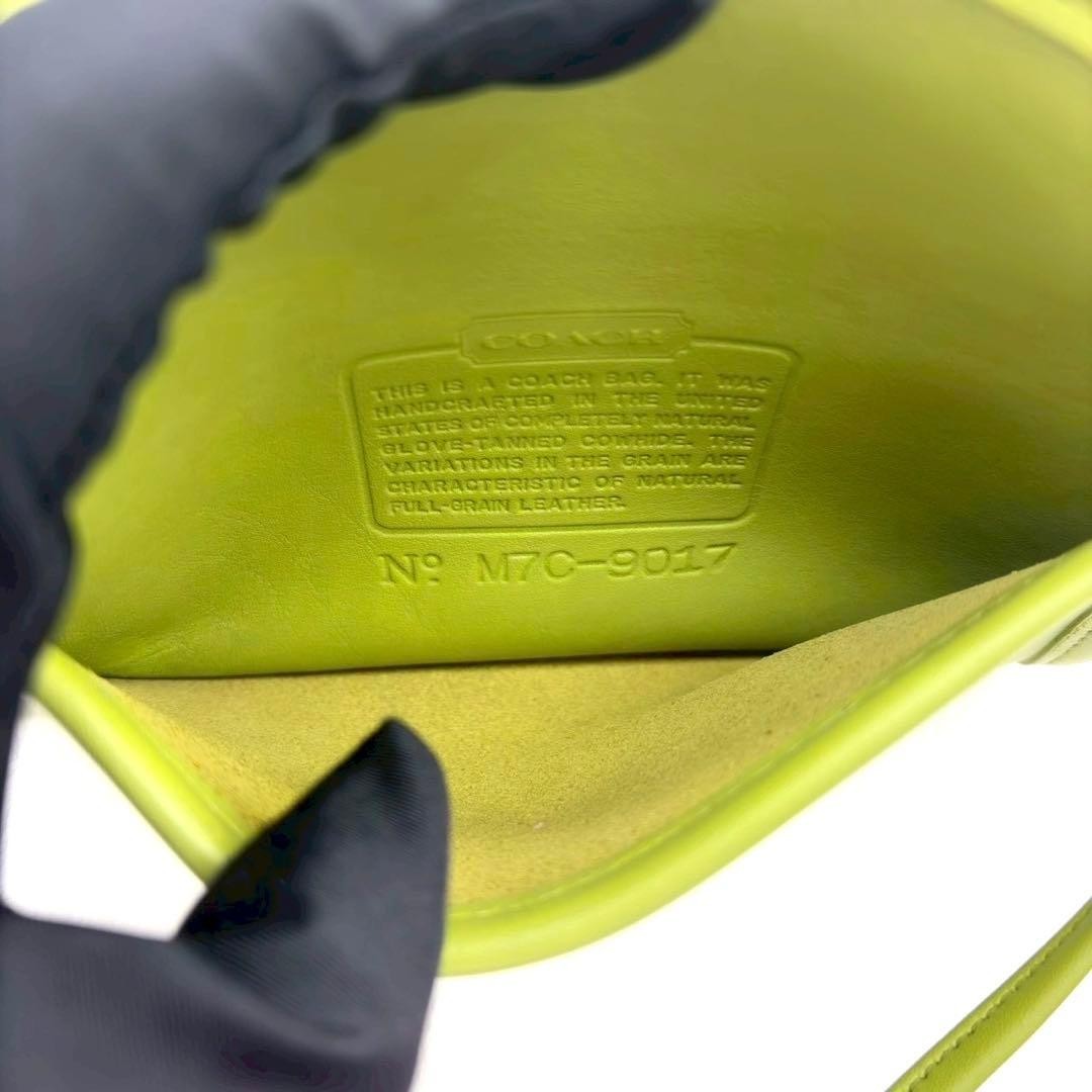 Vintage COACH Abbie Zip 9017 Green Leather Crossbody Mini Bag Rare color