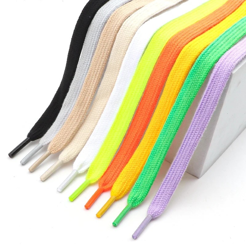 Quality Cotton Shoelaces 0.8cm Width Flat Shoelace Tennis Sneakers Shoe laces