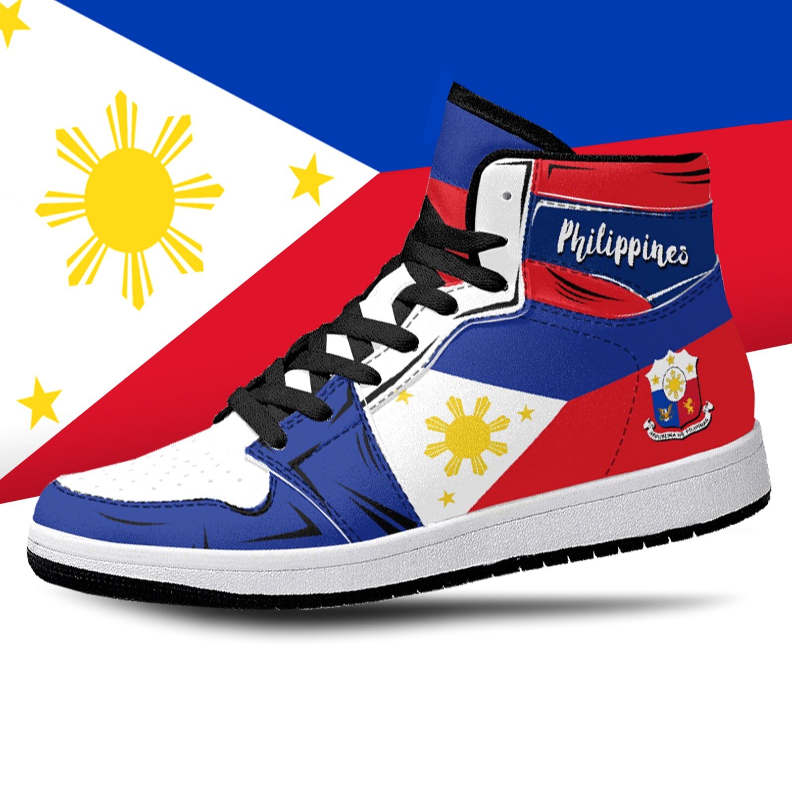 Philippines Flag High Tops, Philippines Premium High Top Sneakers