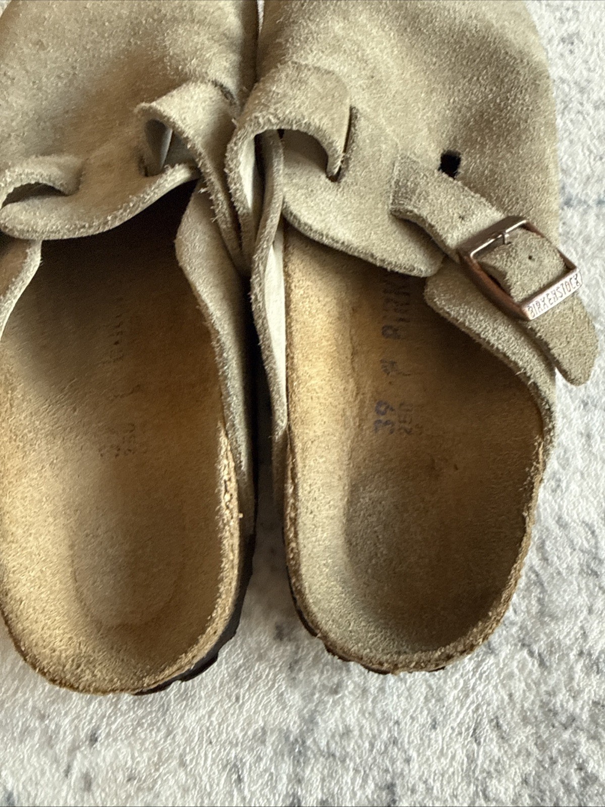 Birkenstock Boston Clogs Womens 39 US 8 8.5 Narrow Light Sage Gray Suede Slip On
