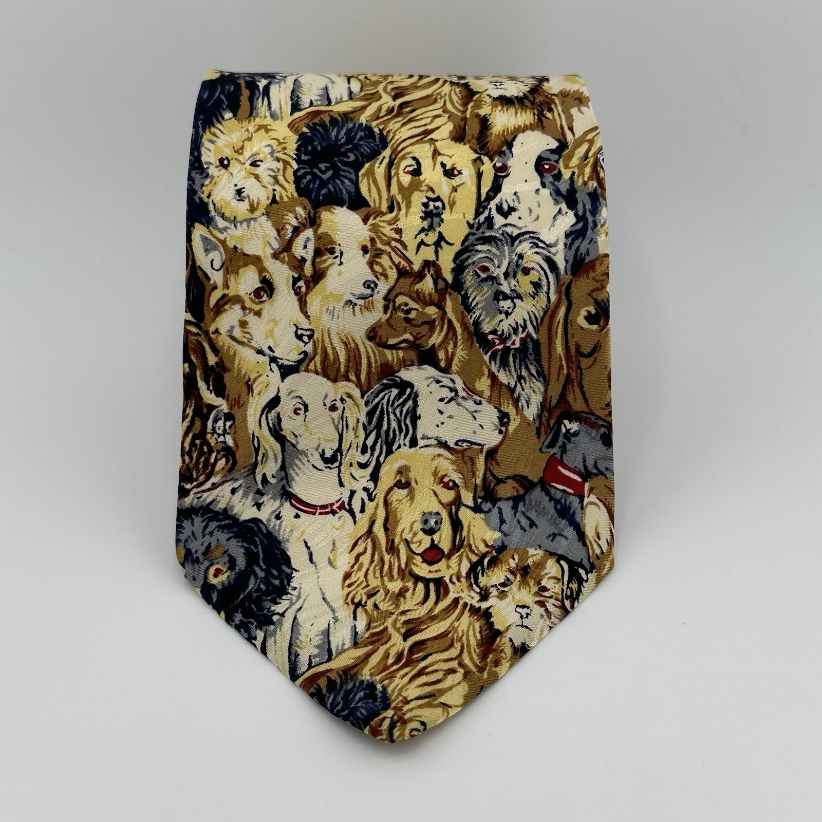 Giorgio Silk Tie Dog Breed Novelty Necktie All Over Animal Print Wide