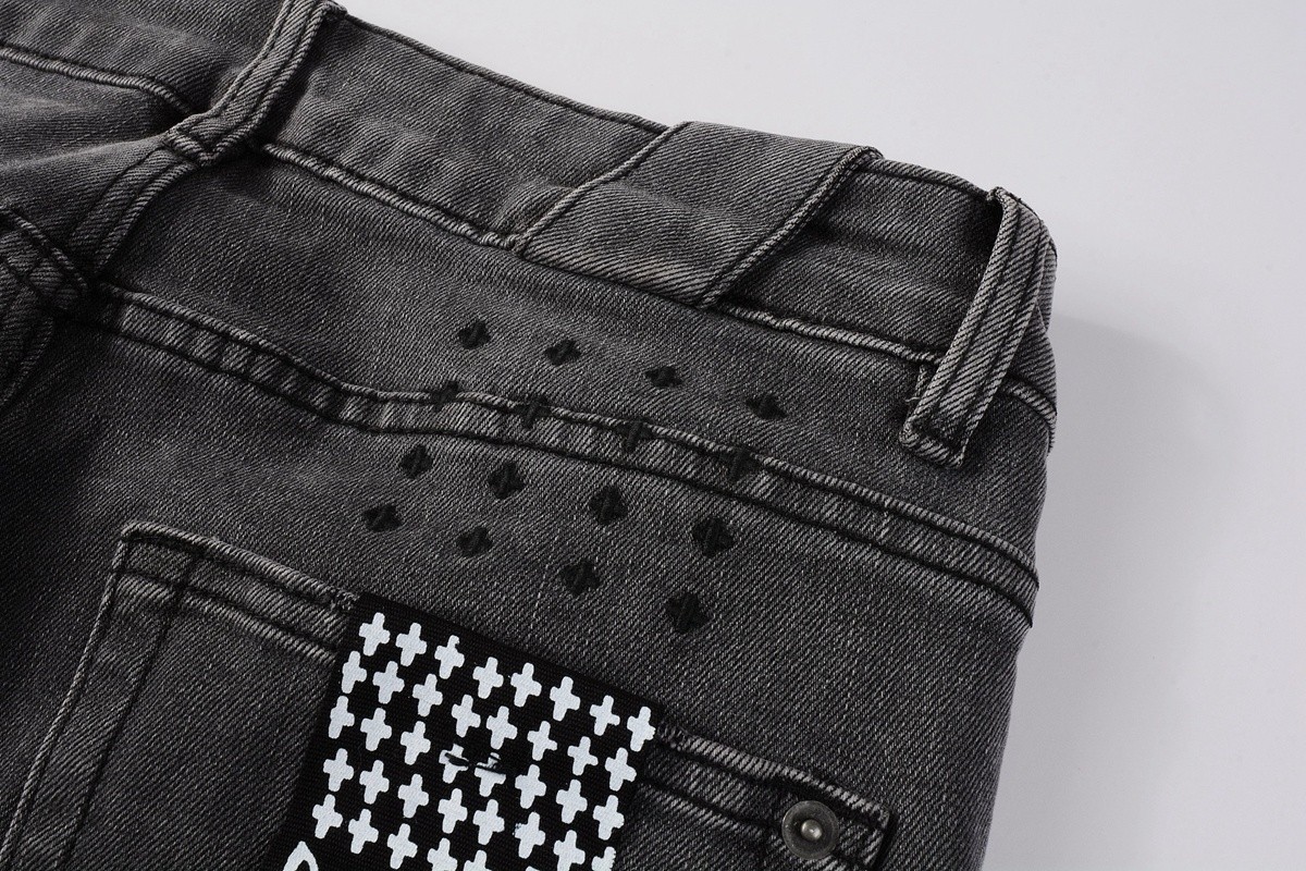 NEW KSUBI Men’s Black Letter Printing Ripped Pants High Street Fashion Jeans NEW