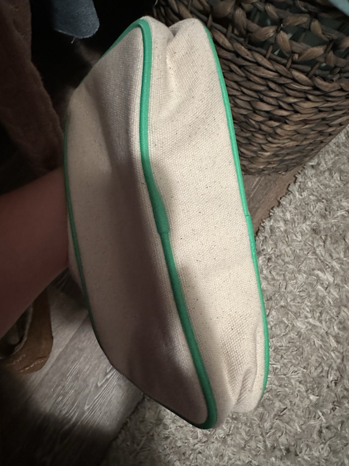 NWOT Stoney Clover Lane Canvas & Nylon Pouch Makeup Pencil Bag Avocado Green