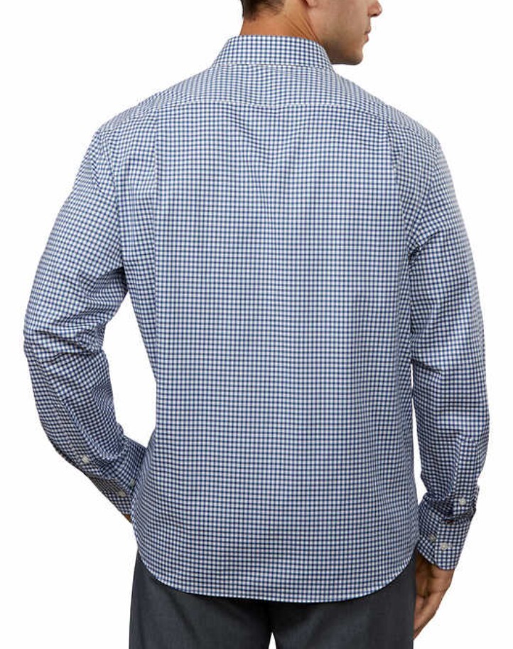 Tommy Hilfiger Men’s All-Season Stretch Shirt Regular Fit Wrinkle Free, Blue XL