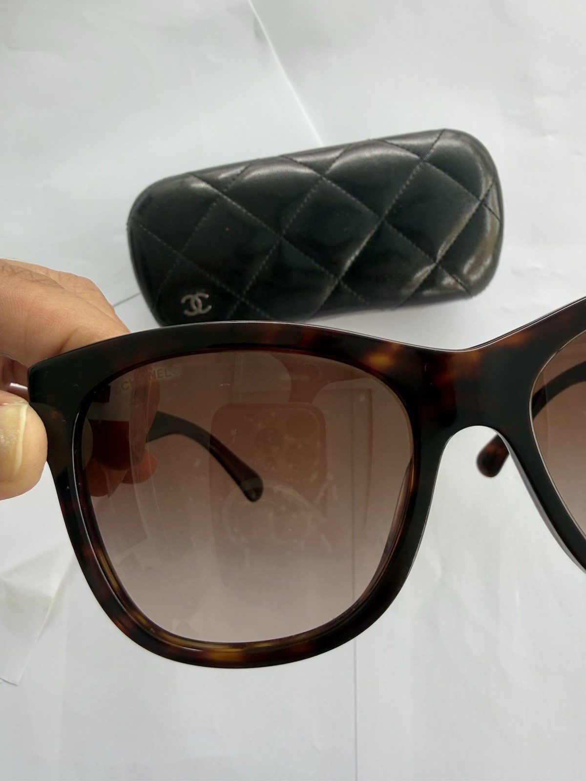 CHANEL Square Tortoise Sunglasses Brown Gradient