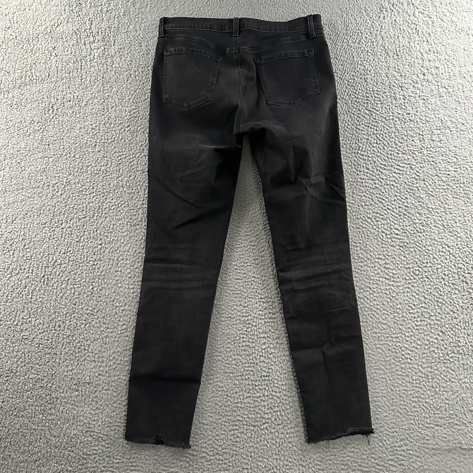 J Brand Womens Jeans Black Size 30 Mid Rise Crop Skinny Distressed Cotton Blend