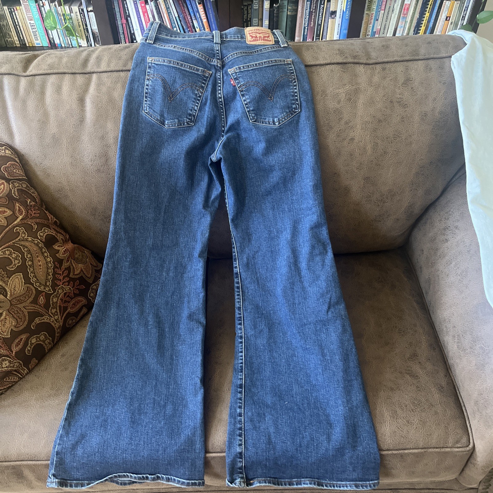 Levis Ribcage Bell Jeans Womens 28×32 Blue Excellent High Rise Flare Denim