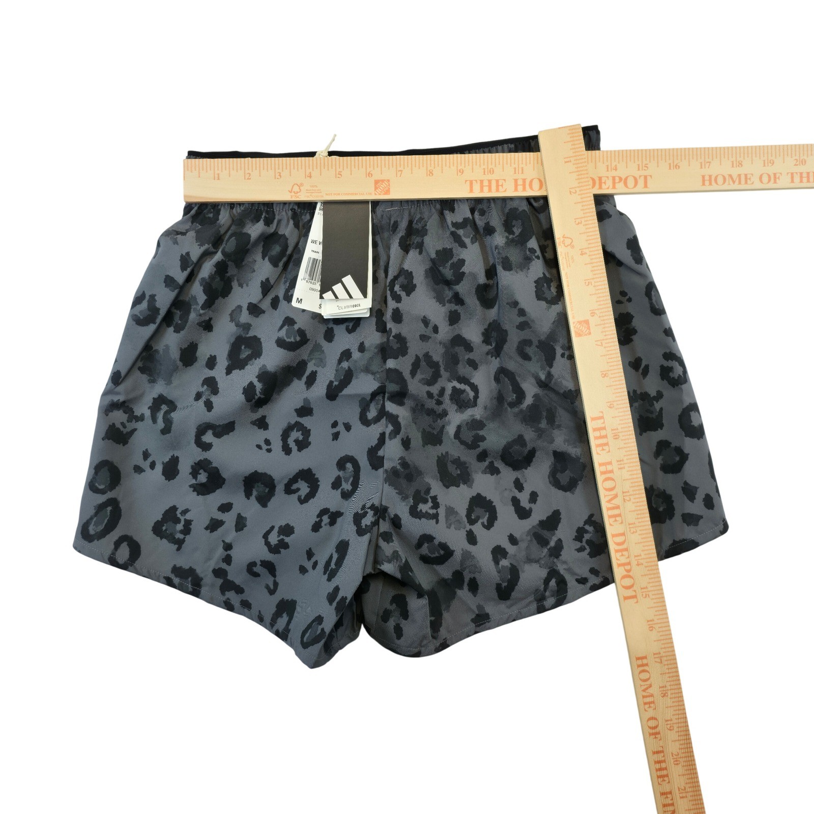 adidas Grey Leopard Print Running Shorts M 100% Recycled Polyester New With Tags