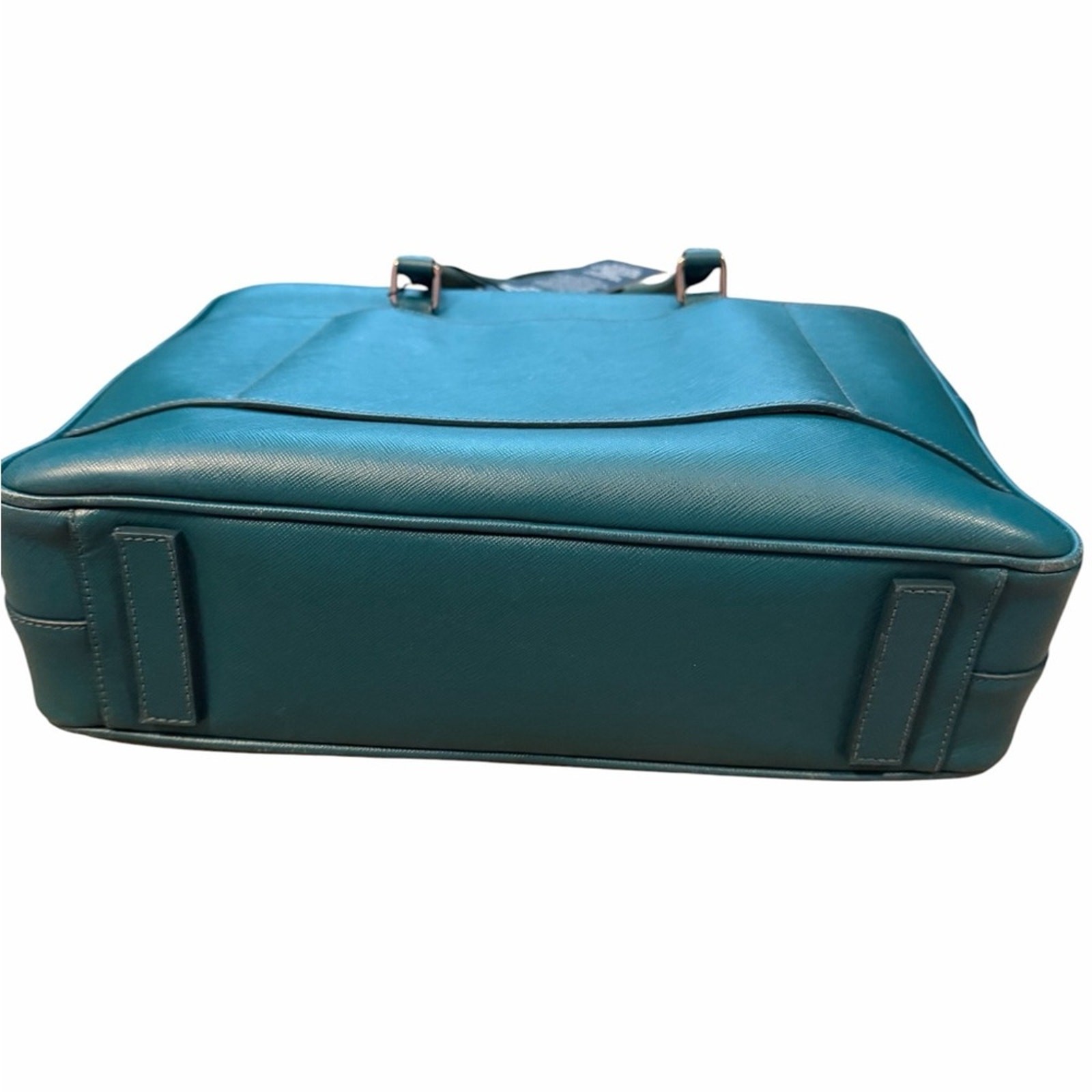 Prada Green Saffiano Leather Tote Briefcase