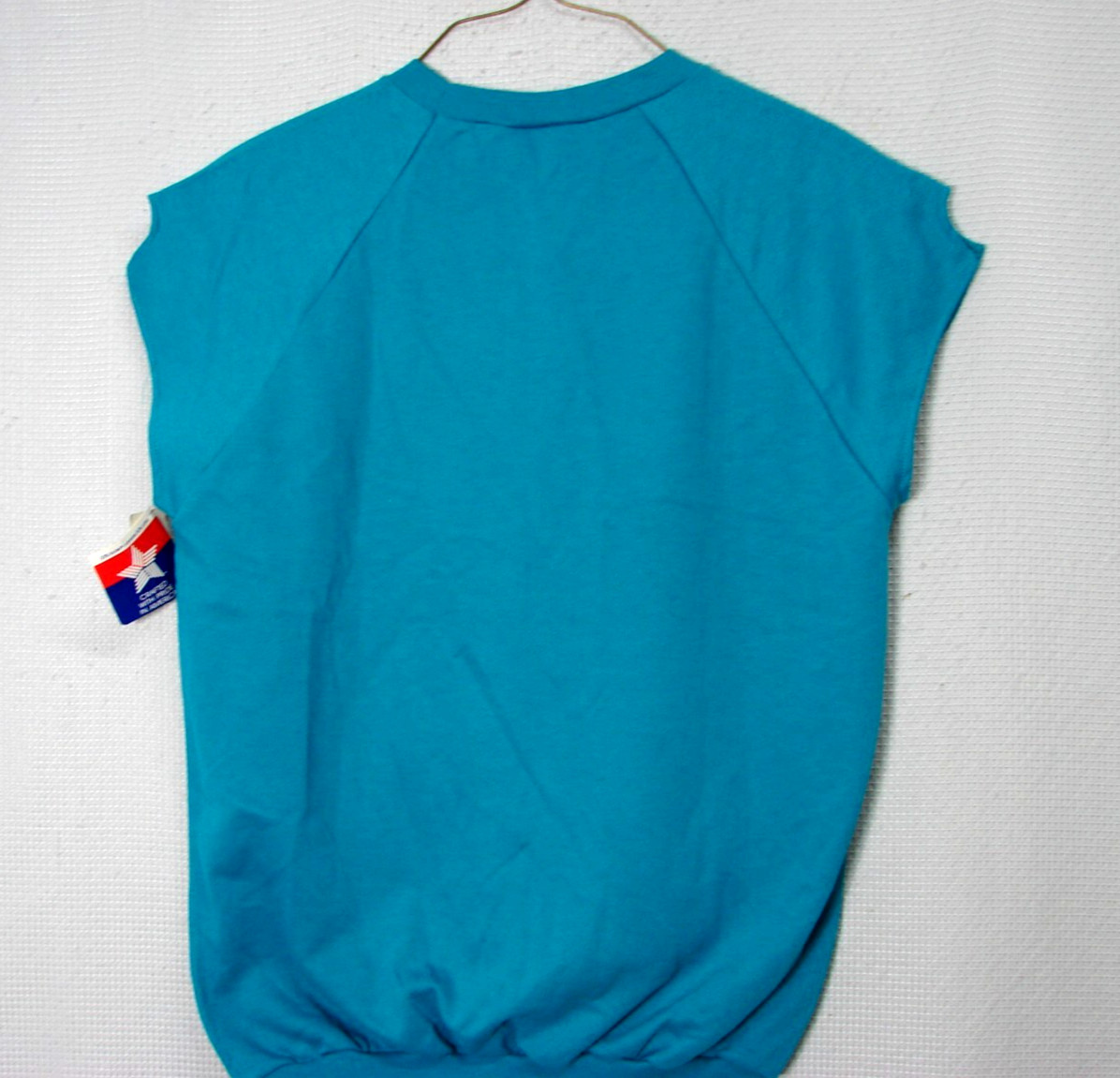 Vtg NOS Wrights Athletic Sleeveless Muscle Gym Sweatshirt Teal Blue Mens Large