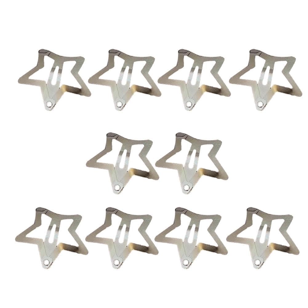 10Pcs Silver Star Hair Clips,Star Barrettes,Metal 1 Count (Pack of 1),