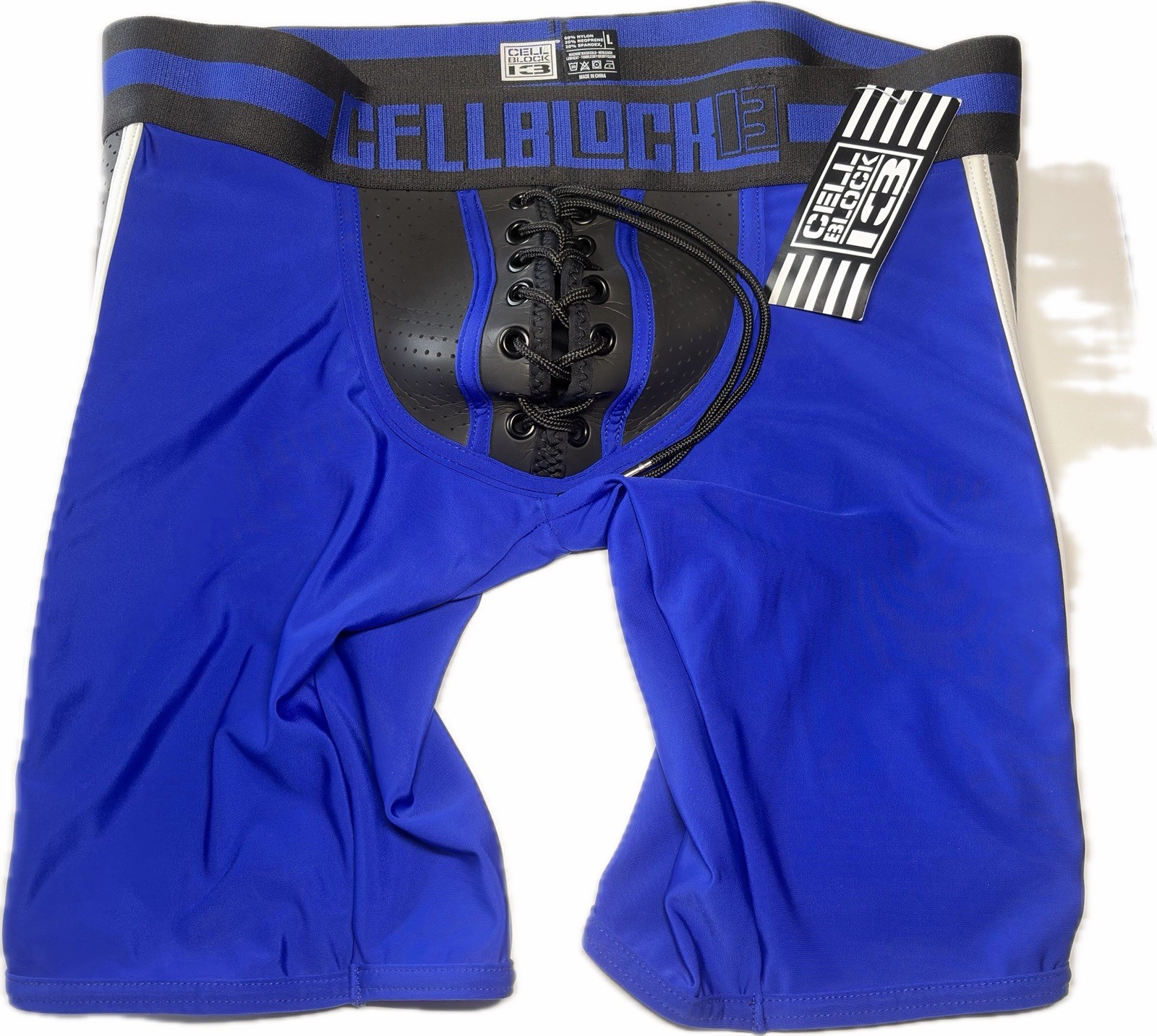 CellBlock 13 Men’s Kick-Off Short Neoprene Lace Up Black Blue Sz Large
