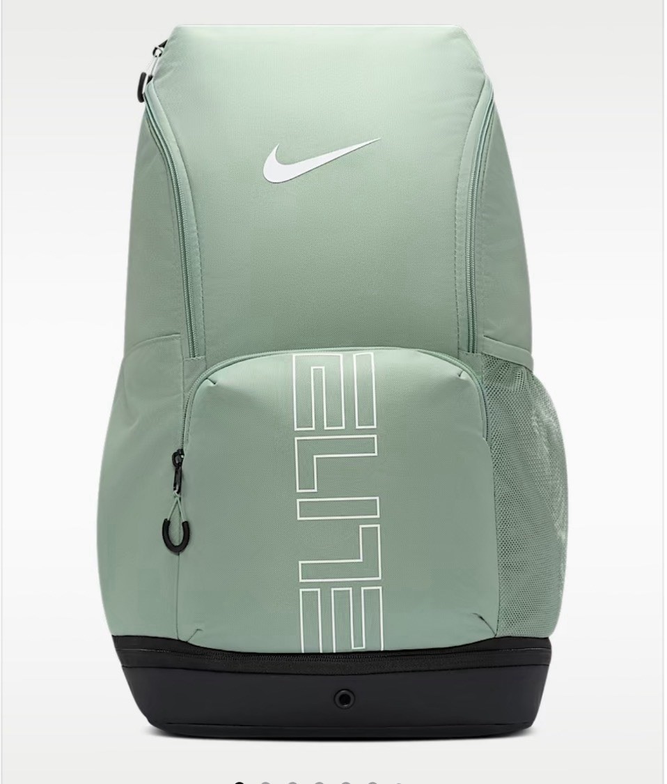 Nike Varsity Elite Large Backpack Green/Black Zip, Adjustable Straps, Pockets