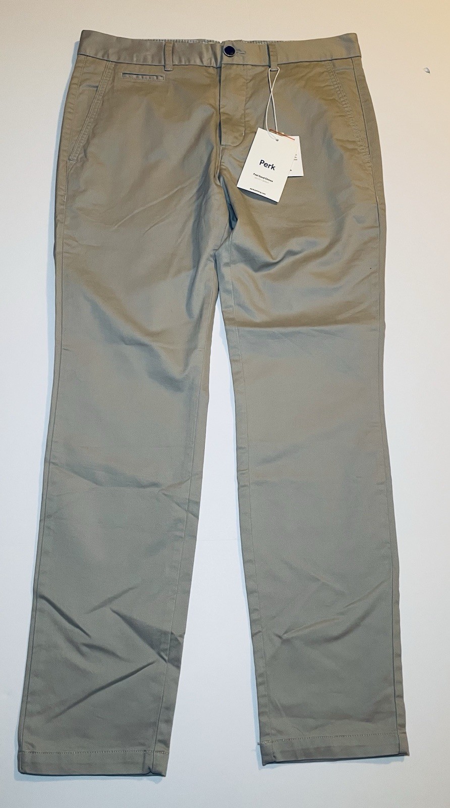 Perk Pants Mens 32×30 Feel Good Chinos Smooth Beige Slim Fit Stretch