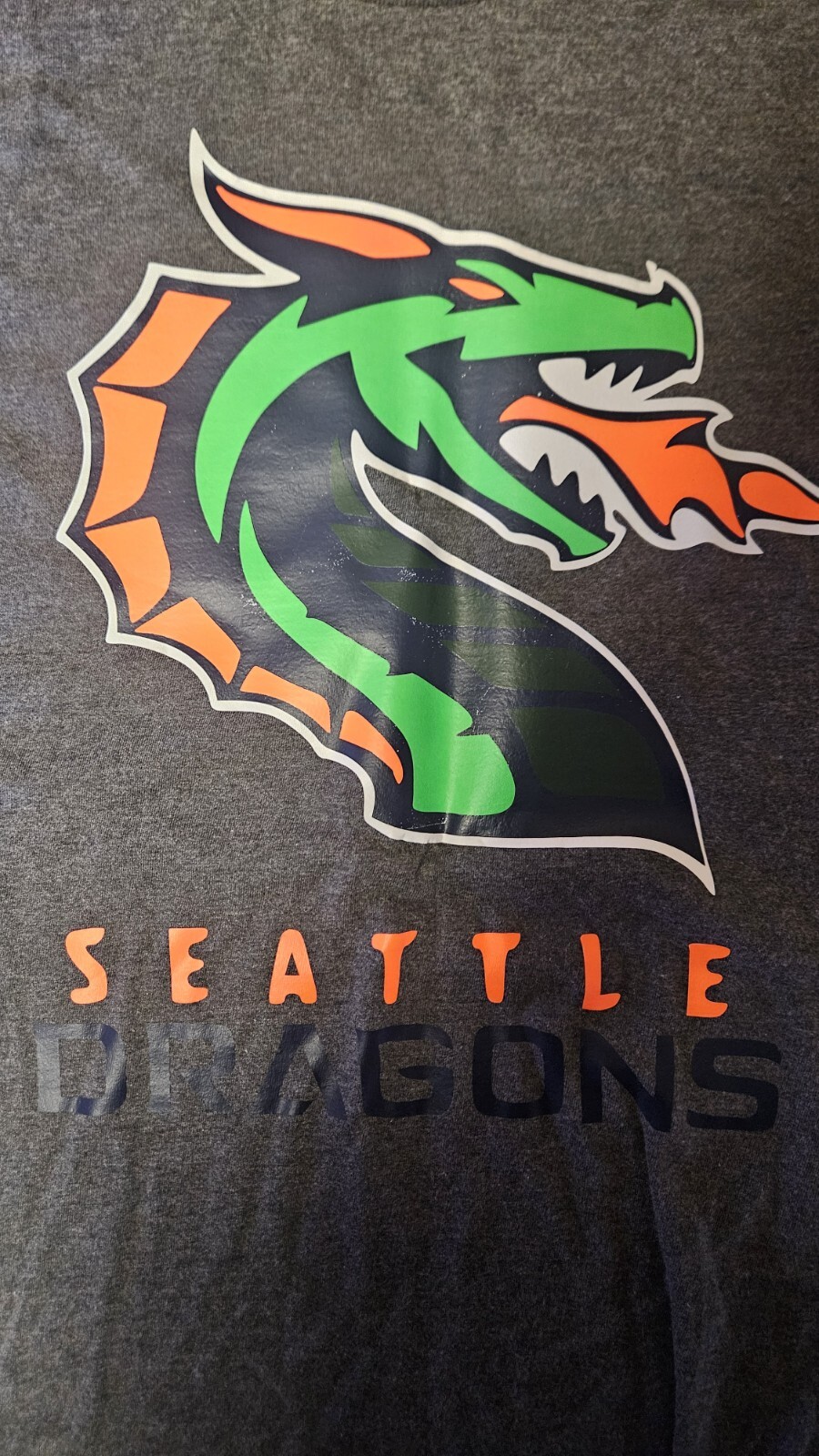 Seattle Dragons T-shirt XL Short Sleeve XFL Homemade