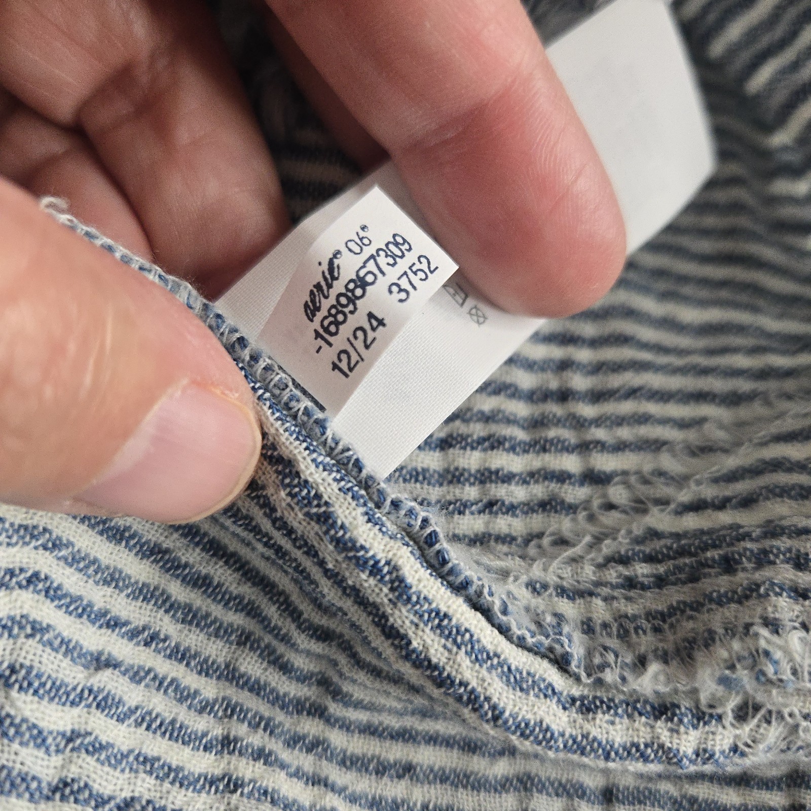 Aerie Women’s 100% Cotton Button Up Blouse Striped XL