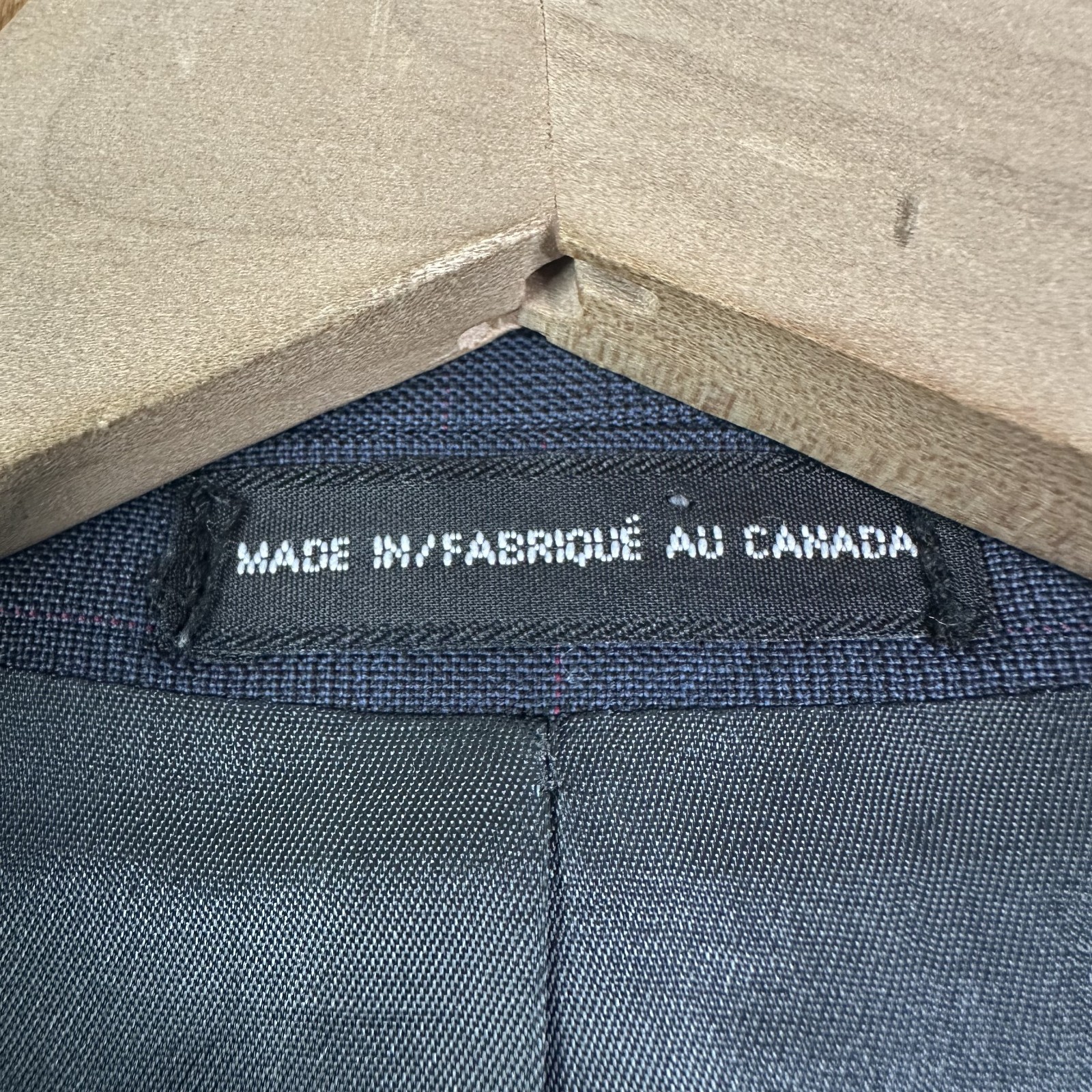 Biella Suit Mens 40L Navy Blue Glen Check 2 Button Vitale Barberis Canonico 110s