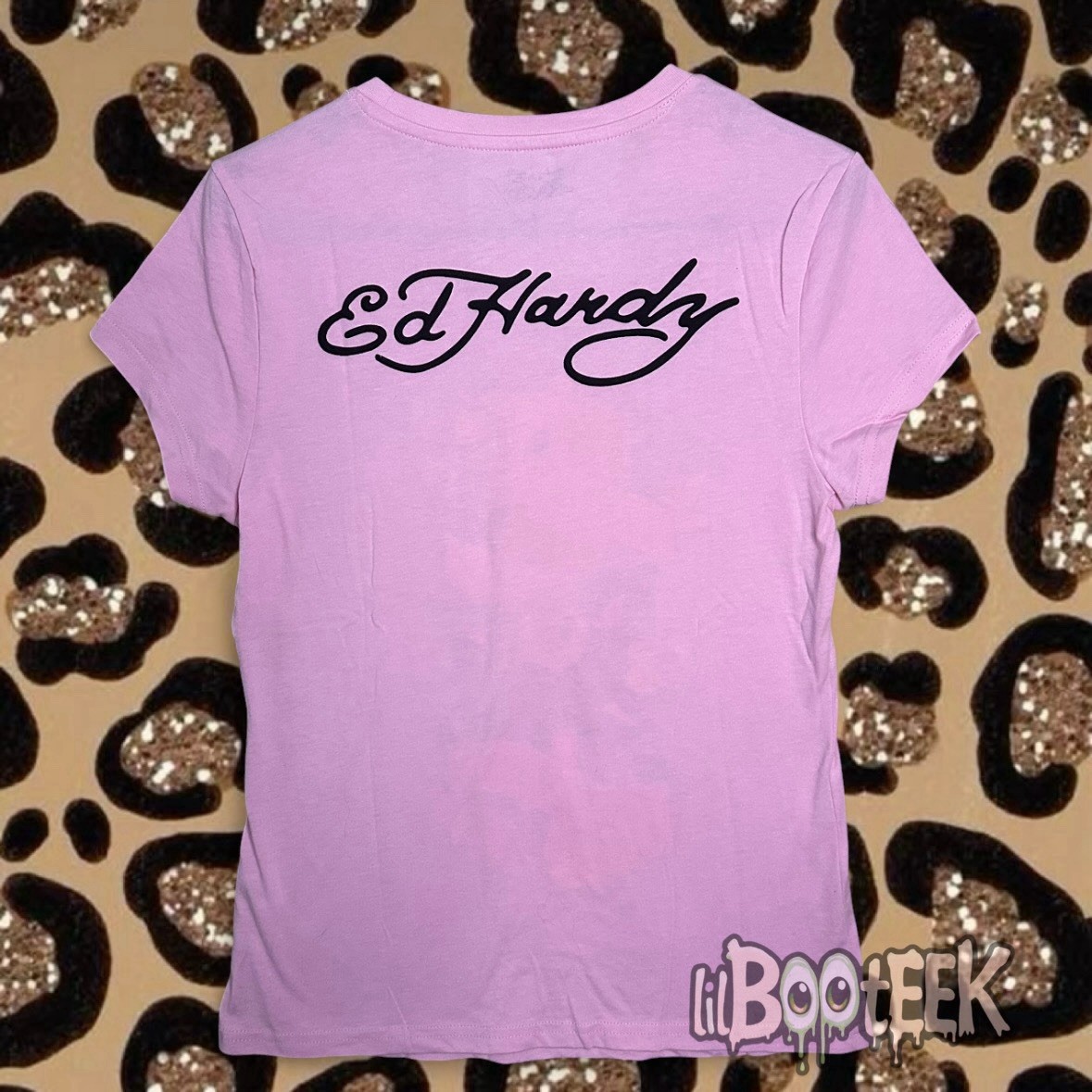 Ed Hardy Ladies LG True To My Love Graphic Tee – Bubble Gum Pink NEW VIRAL Y2K