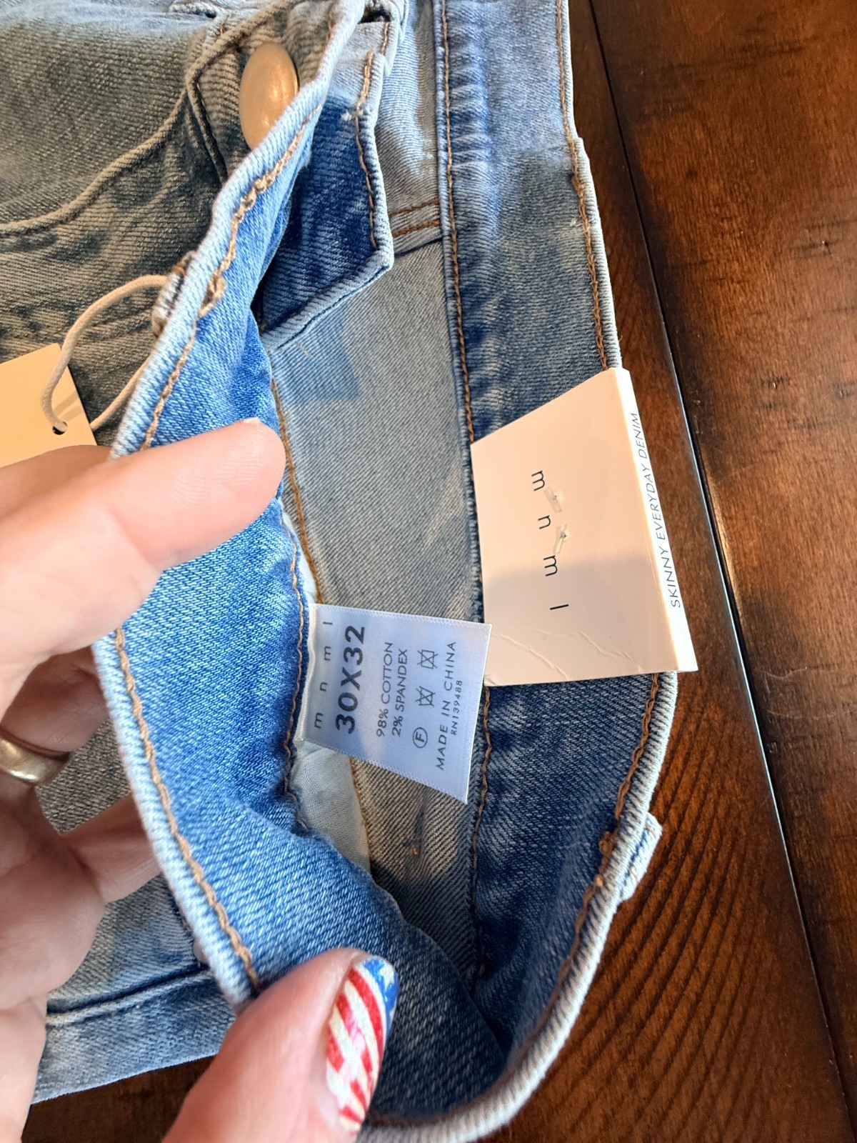 MNML Mens Skinny Every Day Denim, Medium Blue Size 30