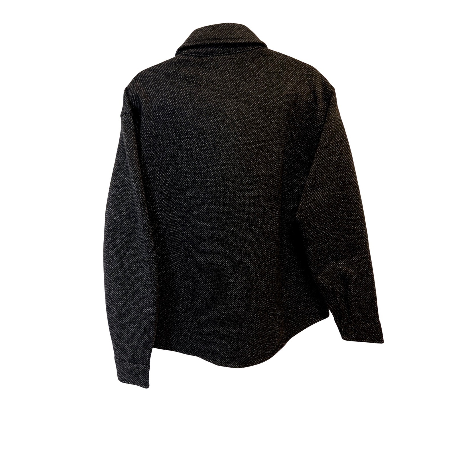 NWT Banana Republic Mens Shirt Jacket Black Marl Textured Button Front Shacket M