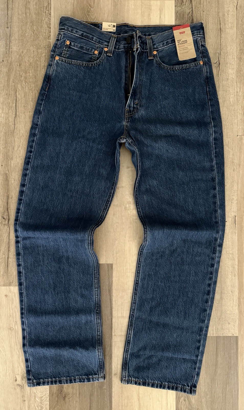 Levi’s 565 ’97 Loose Straight Leg Jeans Men Size 33 X 32 Blue Distressed Wash