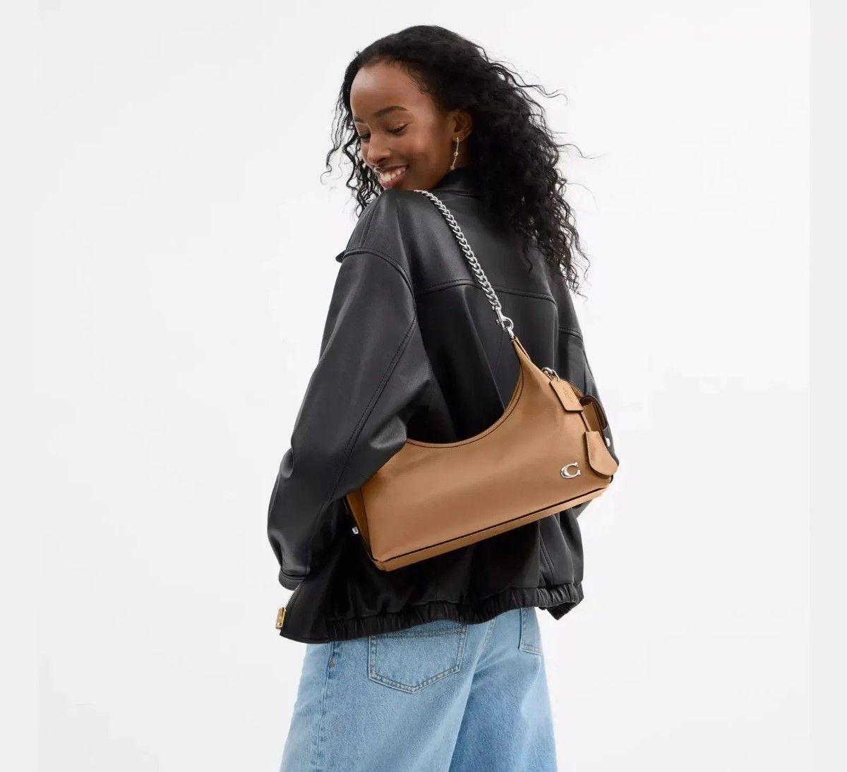 COACH Couch CAM20 Pocket Juliet Bag 30 Shoulder Bag Honey Brown