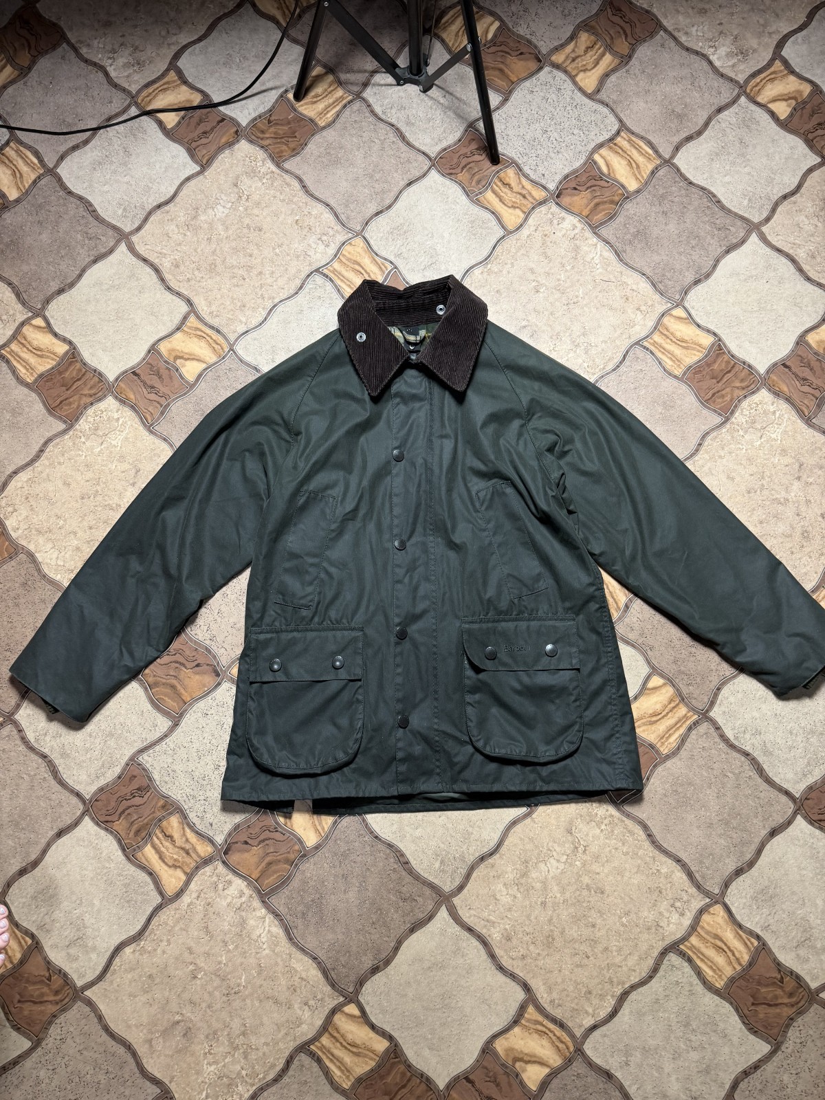 Barbour Bedale A320 Men Waxed Cotton Jacket Olive Green Coat England C3691