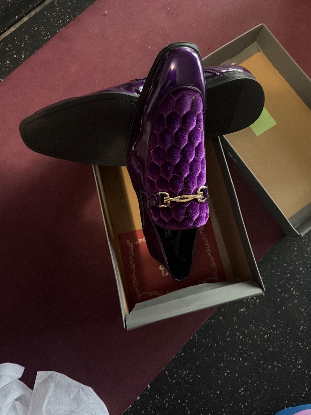 Stacy Adams Sprague Men’s Burgundy/Purple Loafers Size 13 NEW with Box