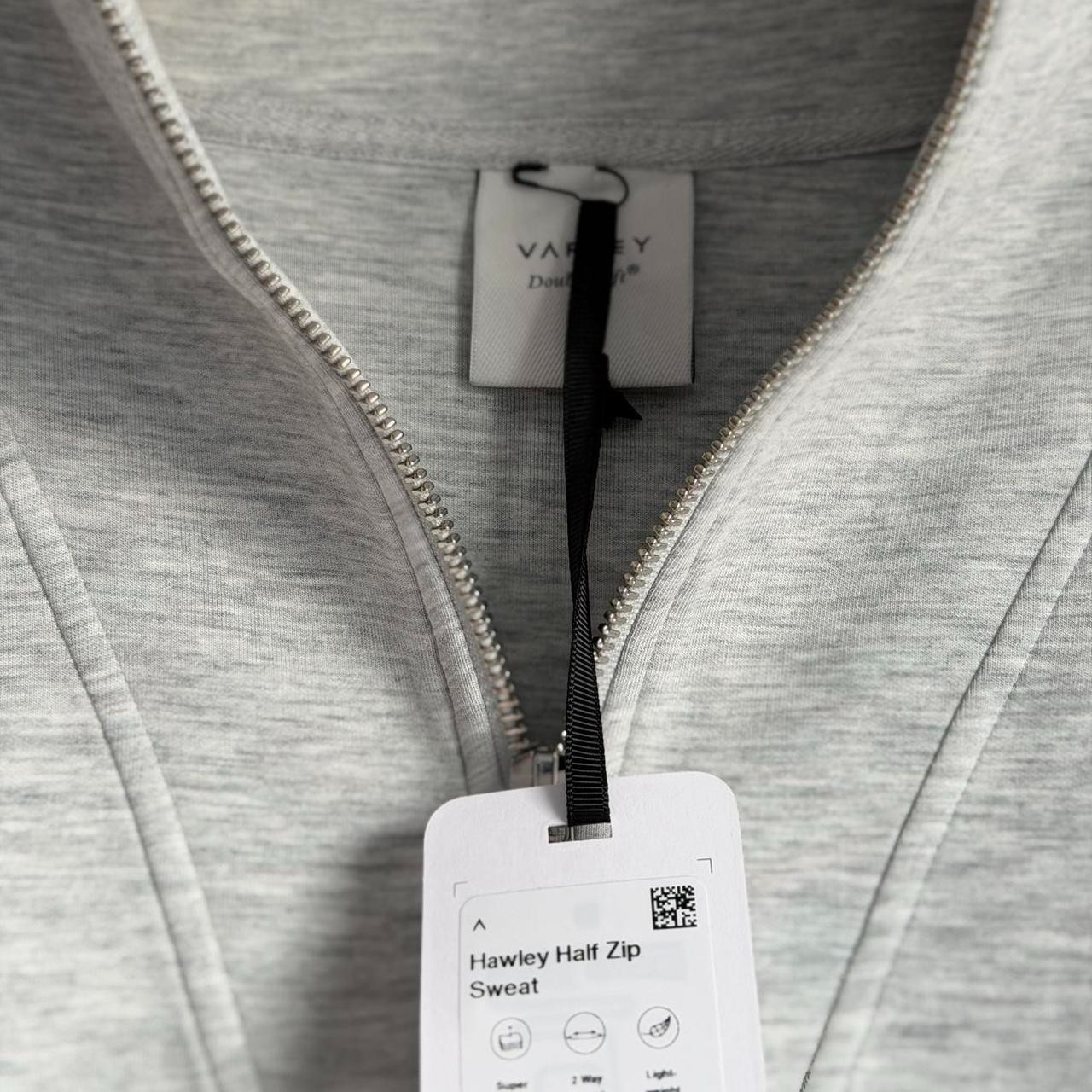Varley Hawley Half-Zip Sweat in Light Grey Marl, Size X-Small