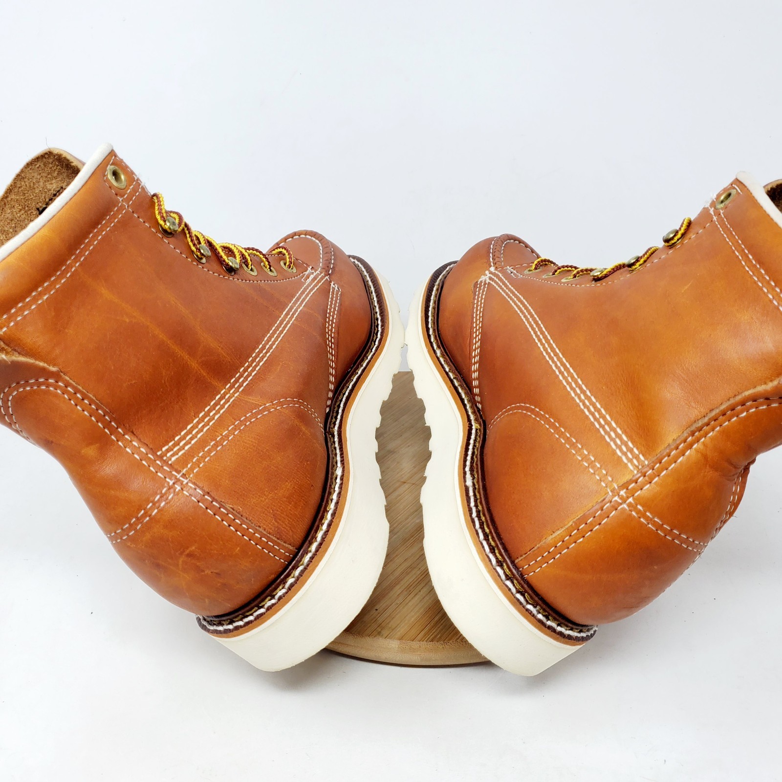Thorogood American Heritage 6″ Boots Mens 8 D Safety Moc Toe Wedge Heel Work USA