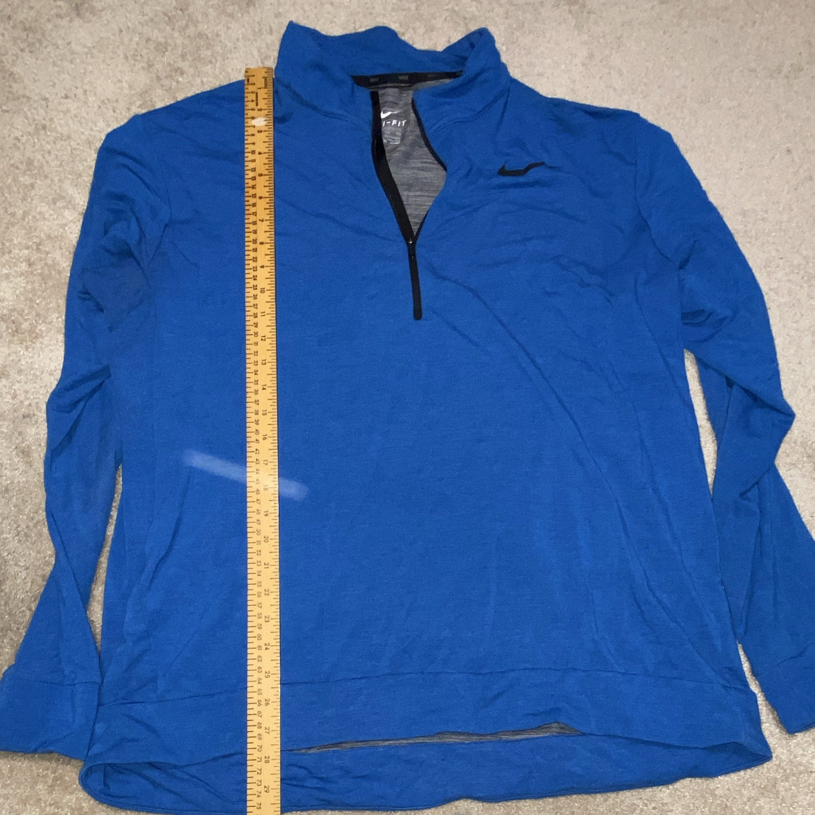Nike Dri-FIT Men’s 1/4 Zip Mock Neck Pullover Blue XXL Long Sleeve