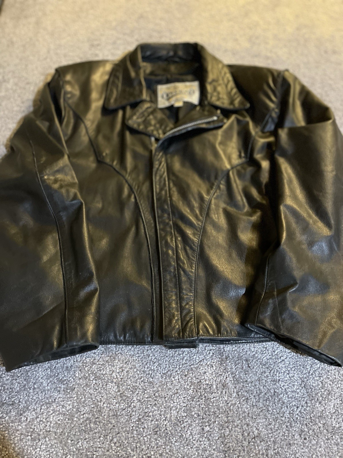 Vintage Wilsons Leather Open Road Black Leather Jacket Men XL Insulated Moto Bik