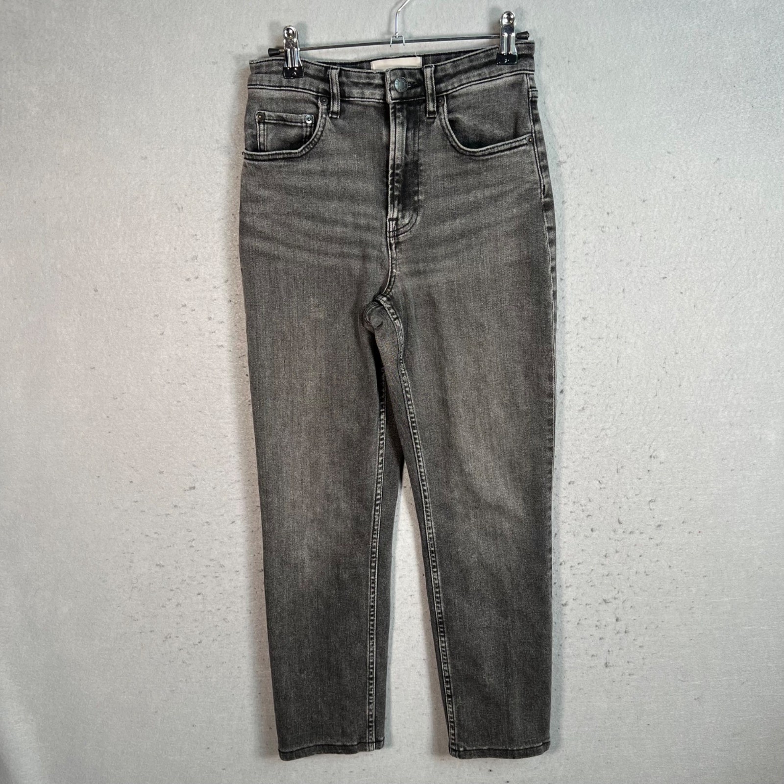 Everlane High Rise Straight Jeans Gray Size 25 Ankle Womens Denim
