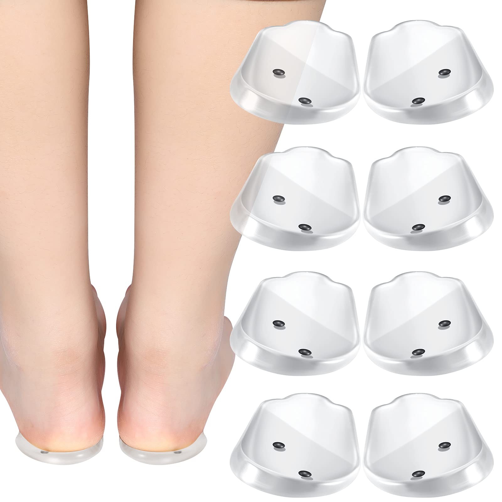 4 Pairs Medial Lateral Supination Wedge Insoles Silicone Shoe Heel Inserts