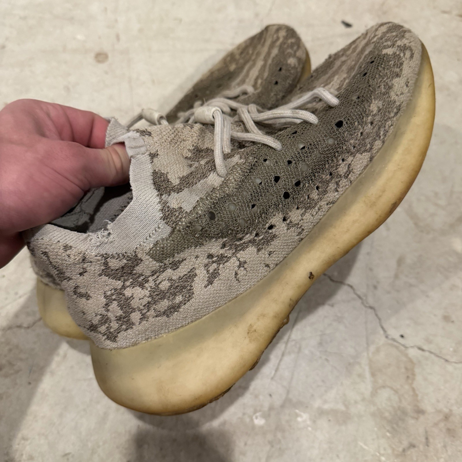 Adidas Yeezy Boost 380 Pyrite Mens Size 11 GZ0454 Used *STAINS*