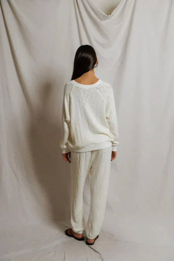 PerfectWhiteTee Summer Keanu Mesh Jogger Off-White Coastal Slub Sweatpants Soft