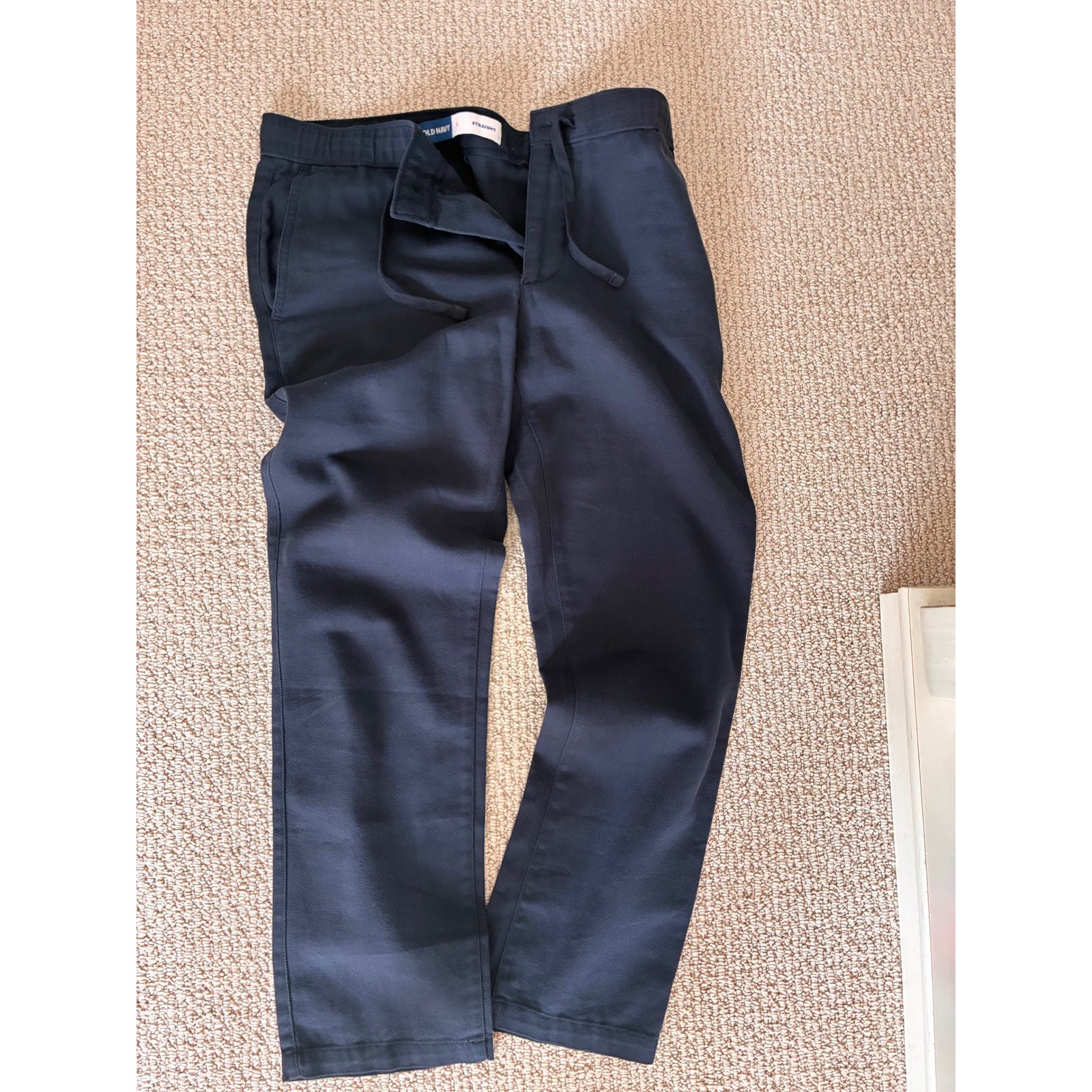 Old Navy Weekender Pant Classic Navy Straight Leg Drawstring Size S 421916-01