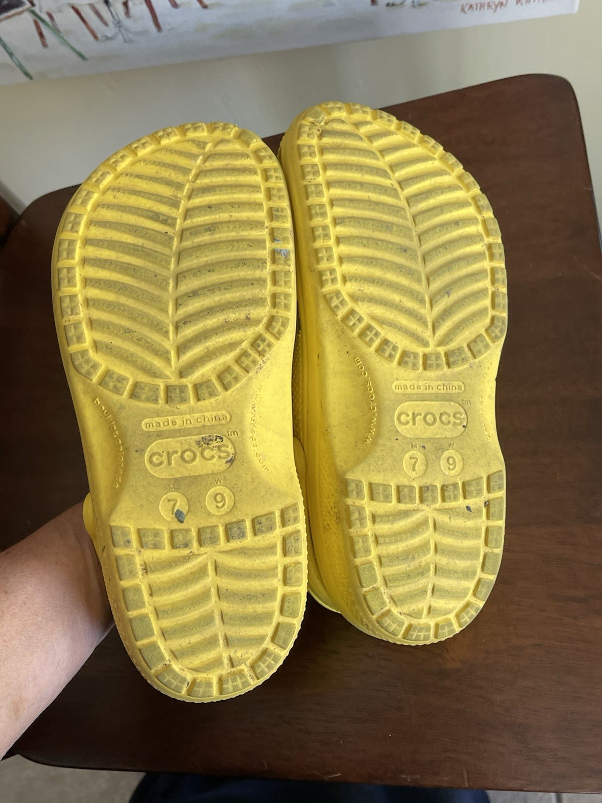 Crocs Classic Clogs Comfort Slip On Yellow Casual Shoes W 9 M 7 Water Shoes