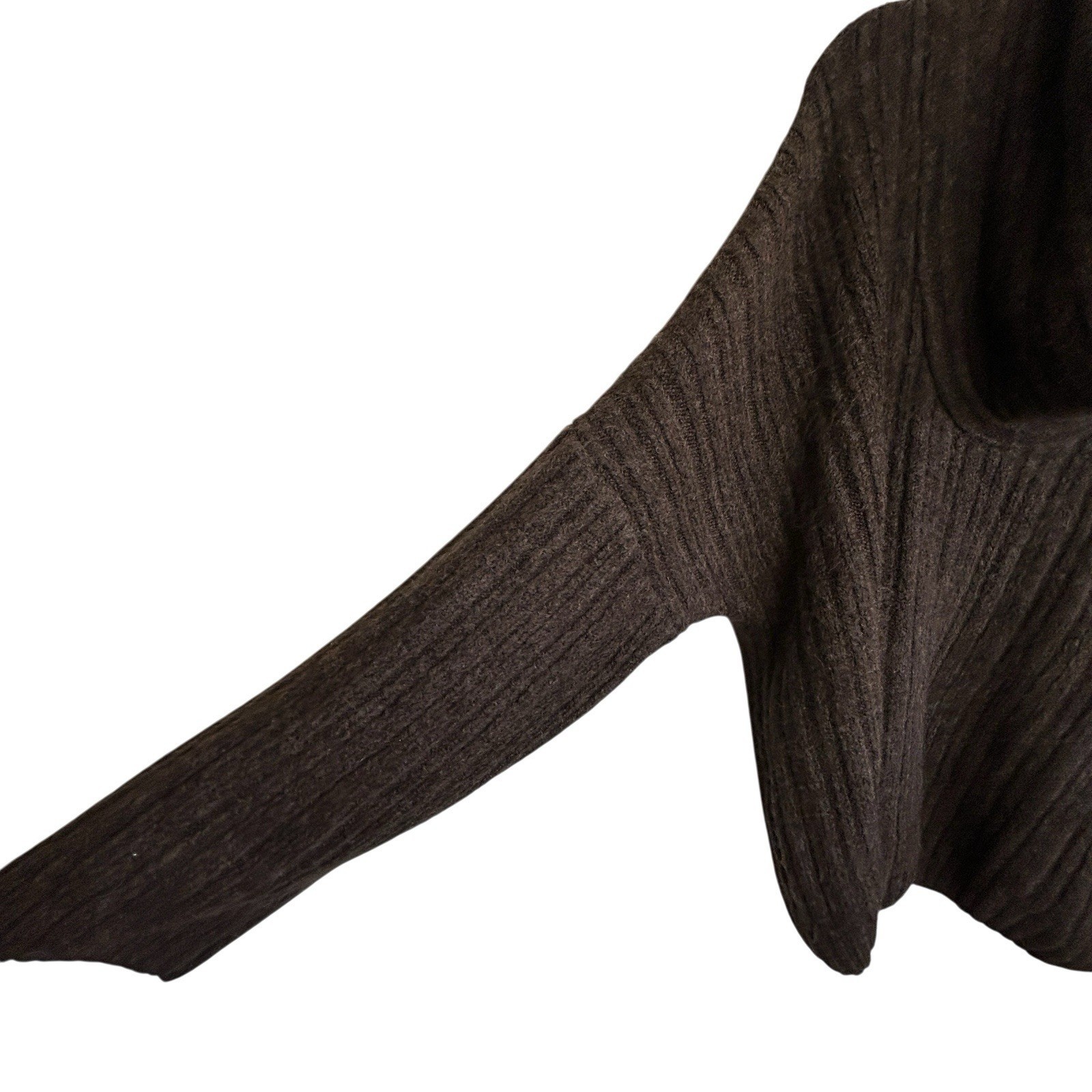 Source Unknown Becca Oversized Sweater O/S Chunky Knit Money Roll Neck Brown NEW