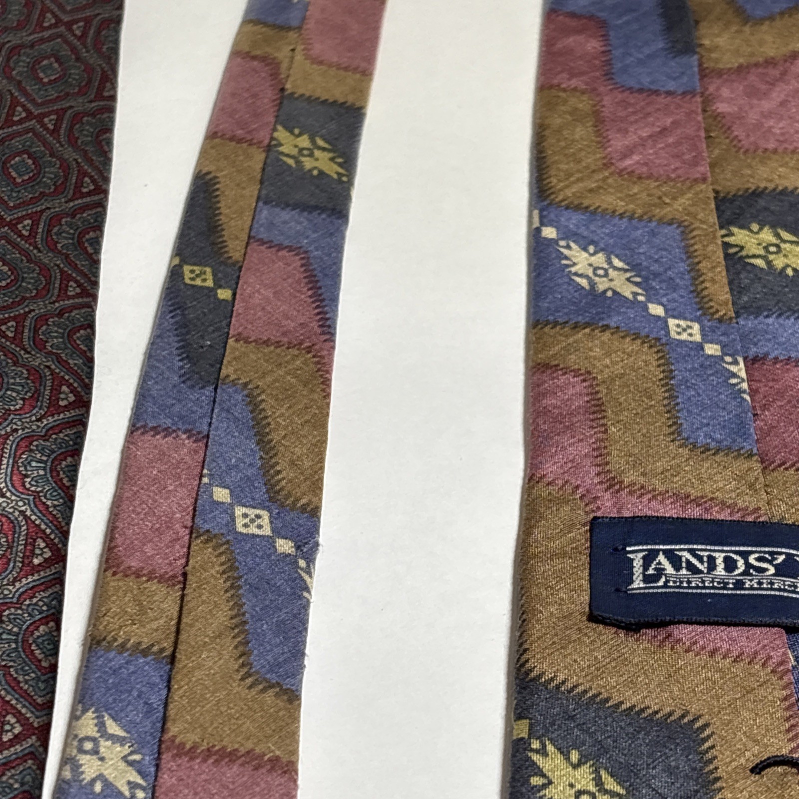 Set Of 4 Made in USA! Lands’ End, All Silk Men’s Ties Lot of 4 Different Colors
