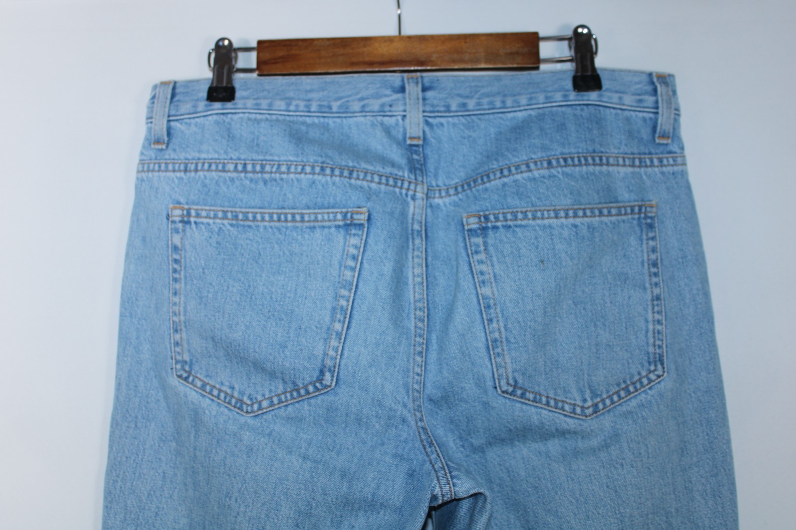 Asket Men’s 31×32 (Fits like 34) Light Blue Straight Leg The Washed Denim Jeans