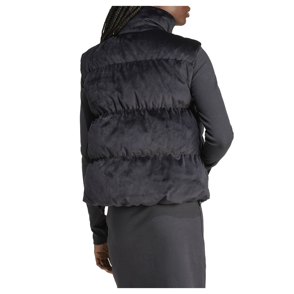 adidas Regen Velvet Down Full Zip Vest Womens Black Casual Athletic Outerwear JE